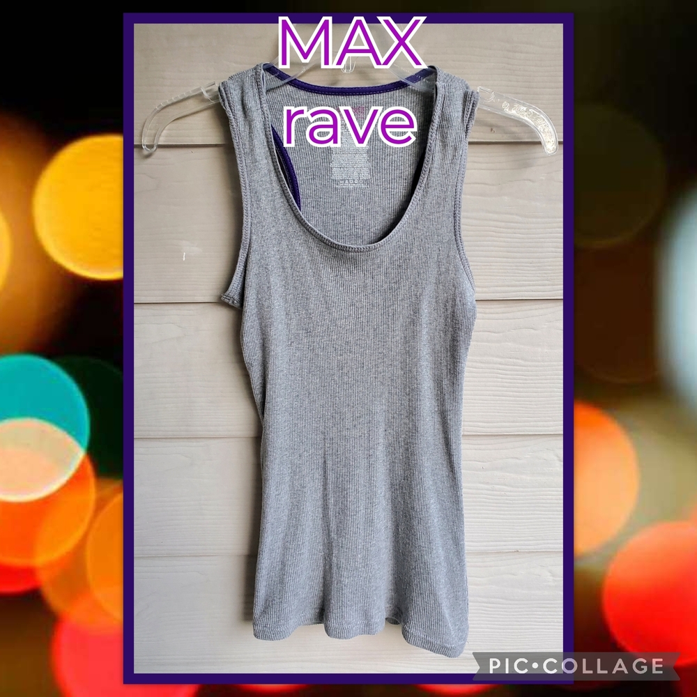 MAX Rave Heather Gray Ribbed Knit Tank Top Juniors Size M Late 2000s/early 2010s